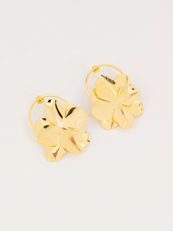 Floral Hoop Earrings