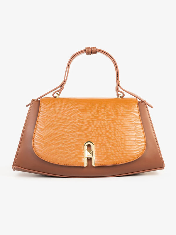 Two-tone Textured Handbag