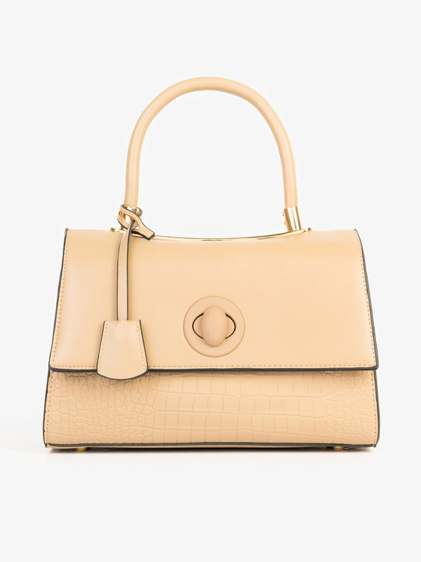 Two-tone Textured Handbag