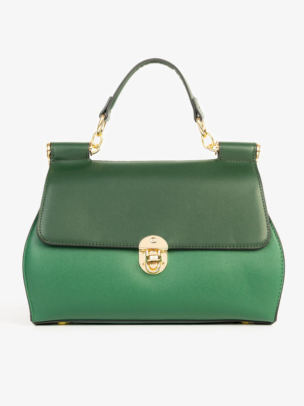 Two-tone Textured Handbag