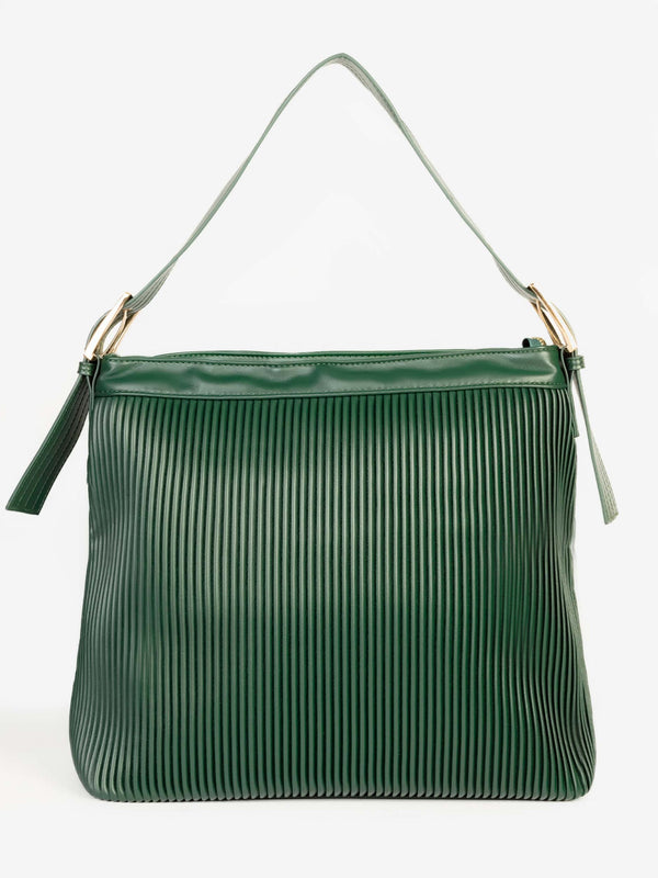 Textured Pleated Tote Bag