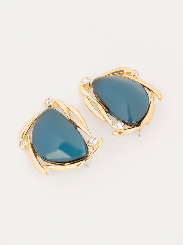 Stone Frame Earrings