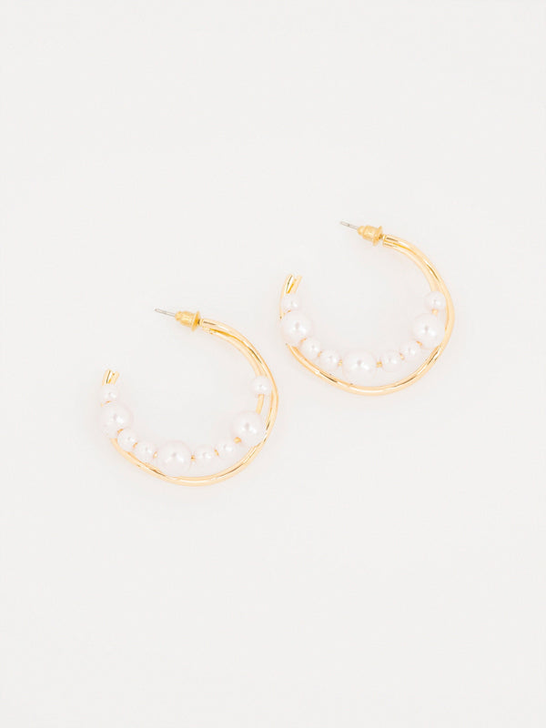 Pearl Hoop Earrings