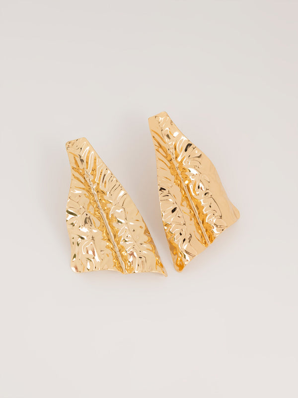 Hammered Leaf Earrings