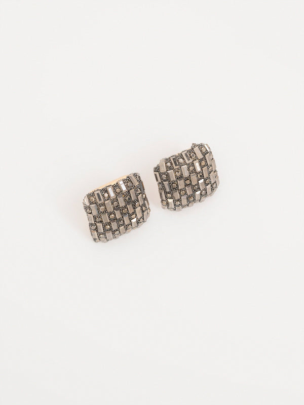 Embellished Squre Stud Earrings