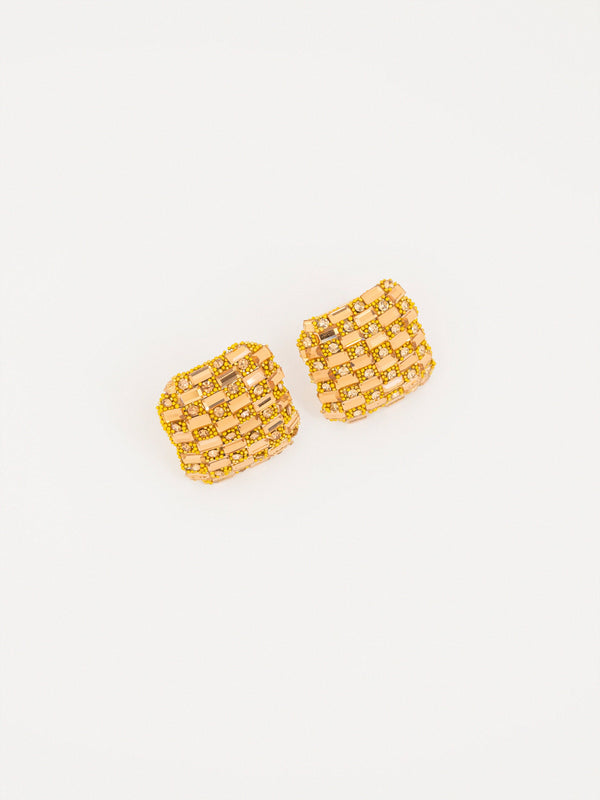 Embellished Squre Stud Earrings