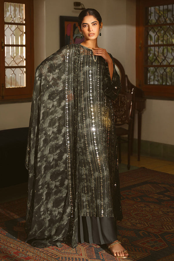 FOREST ENVY-4 PIECE EMBROIDERED CHIFFON SUIT