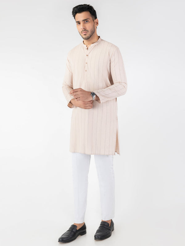 Peach Blended Kurta - AL-K-1230