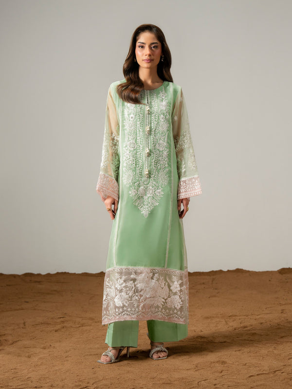 2 Piece Organza Suit-Embroidered (Pret)
