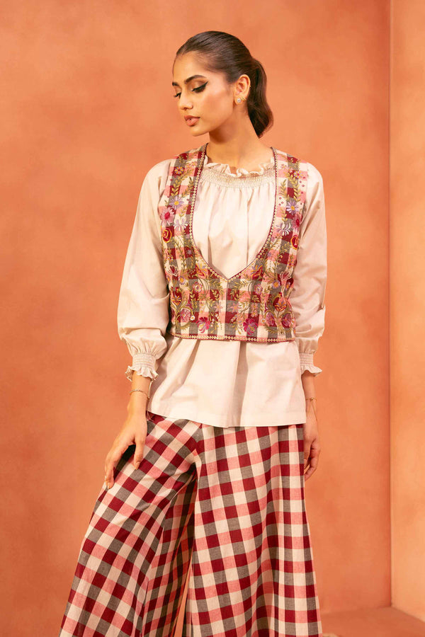 3 Piece - Printed Embroidered Suit - KFE25-170