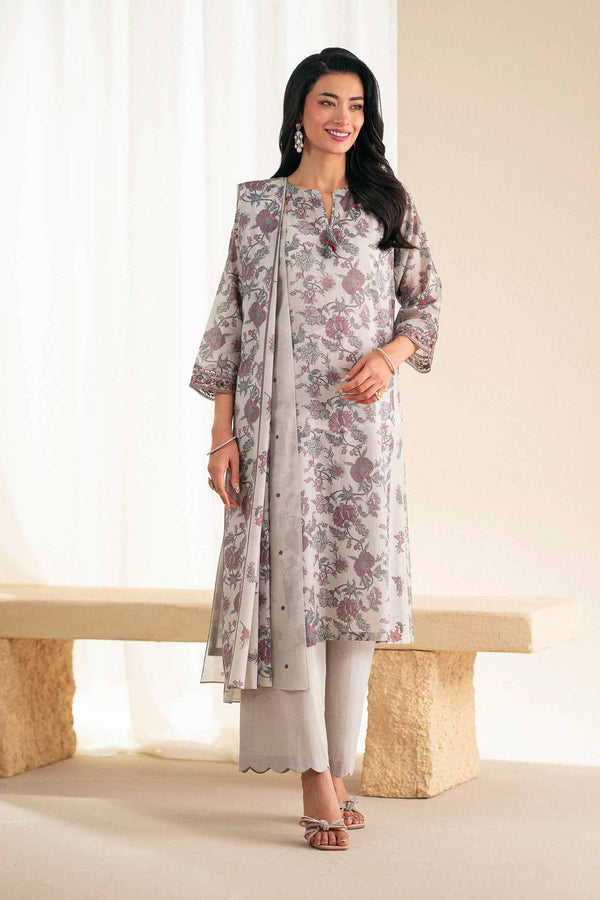 3 Piece - Printed Embroidered Suit - KFS25-115