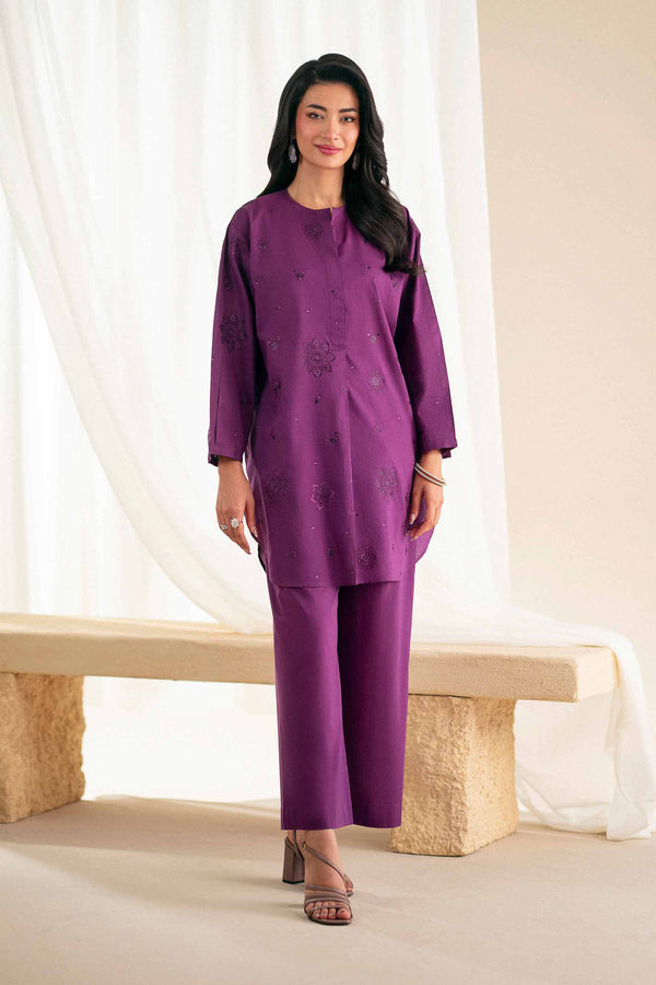 2 Piece - Printed Embroidered Suit - KFS25-119