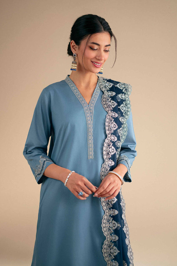 3 Piece - Embroidered Suit - KFS25-122