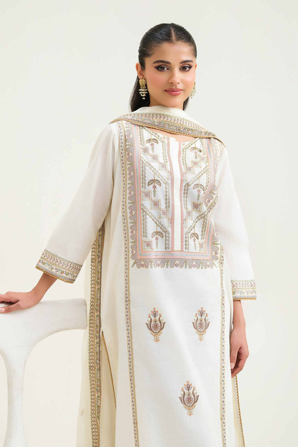 3 Piece - Embroidered Suit - KFS25-31