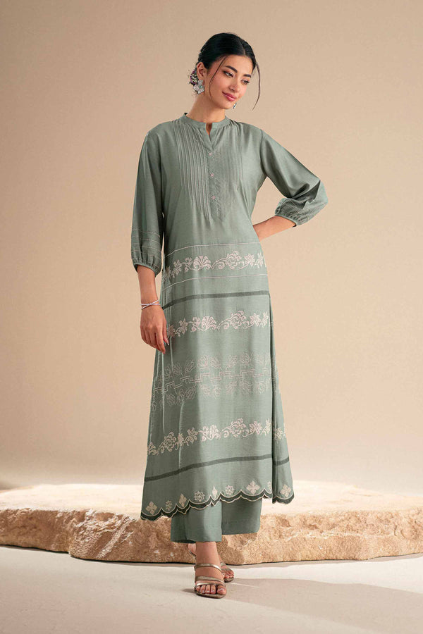 2 Piece - Embroidered Suit - KFS25-90