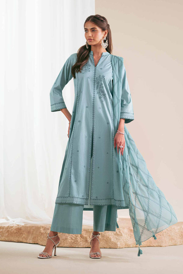 3 Piece - Embroidered Suit - KFS25-91