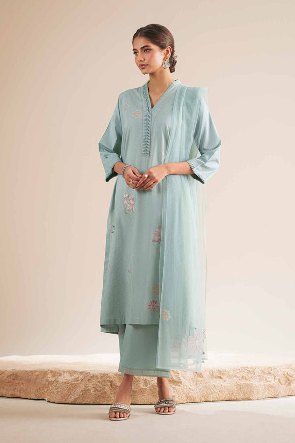 3 Piece - Embroidered Suit - KFS25-94