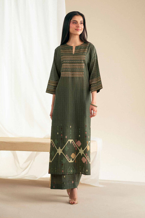 2 Piece - Printed Embroidered Suit - KFS25-96