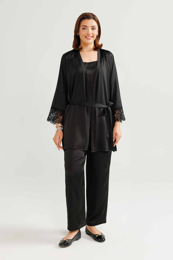 3 Piece - Embroidered Loungewear - KLW25-07