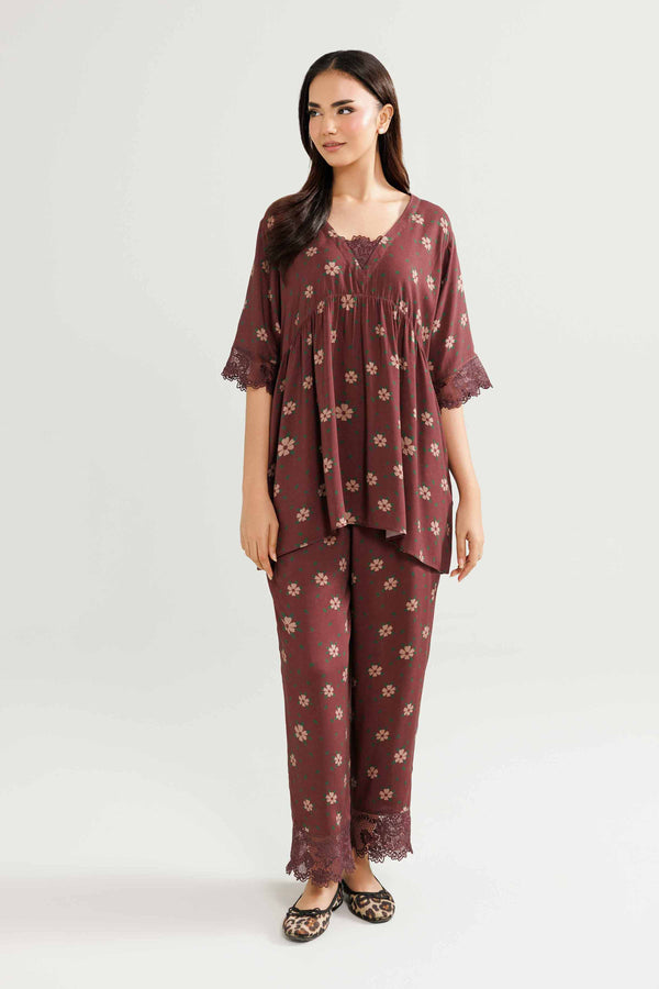 2 Piece - Embroidered Loungewear - KLW25-09