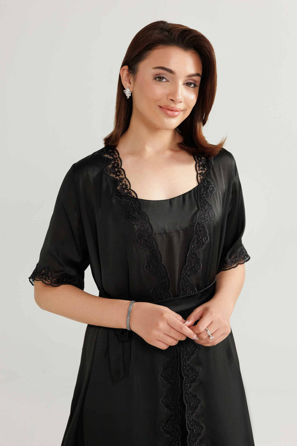 3 Piece - Embroidered Loungewear - KLW25-12