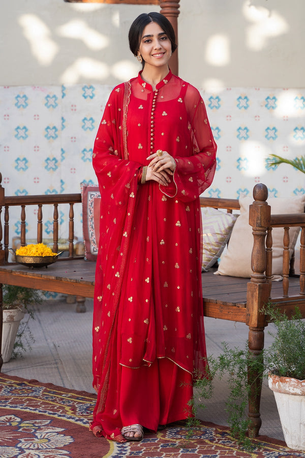3 Piece - Embroidered Chiffon Suit - KPE24-P2906-106