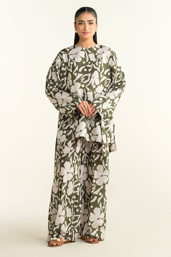 2 Piece - Printed Crepe Suit - KPS25-P3455