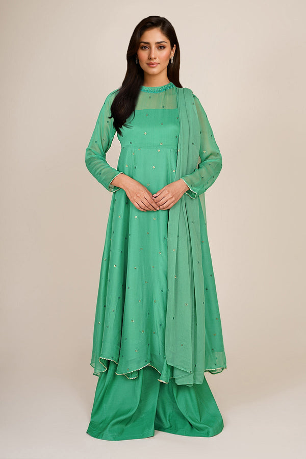 3 Piece - Embroidered PK Chiffon Suit - KPS25-P3521