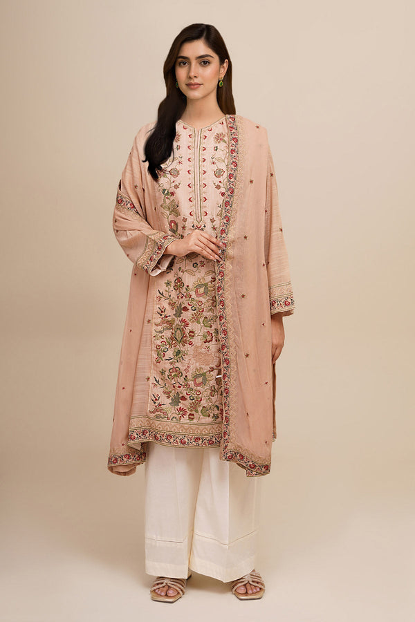 2 Piece - Embroidered Zari Slub Suit - KPW24-P3008-8