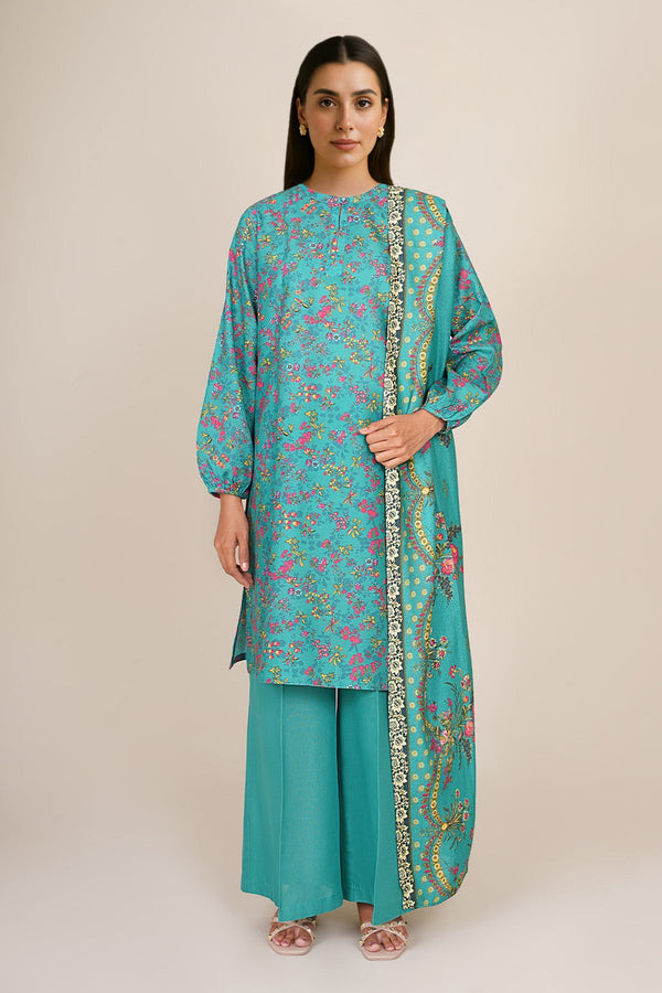3 Piece - Printed Khaddar Suit - KPW24-P3109-109