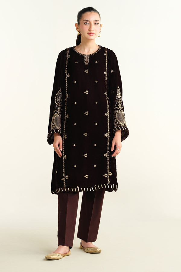 Embroidered Velvet Shirt - KPW24-P3146-146