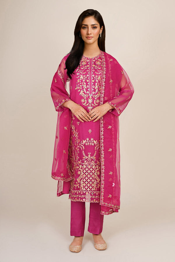 4 Piece - Embroidered Organza Suit - KPW24-P3159-159