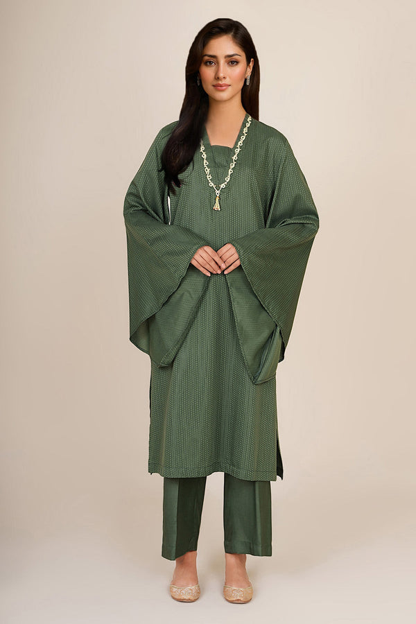 2 Piece - Embellished Jacquard Suit - KPW25-P3660