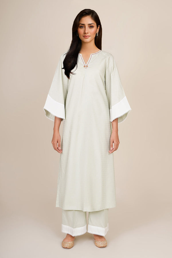 2 Piece - Embellished Jacquard Suit - KPW25-P3663