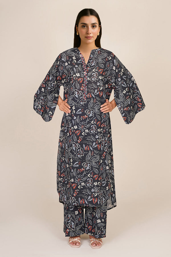 2 Piece - Printed & Embellished Khaddar Suit - KPW25-P3682
