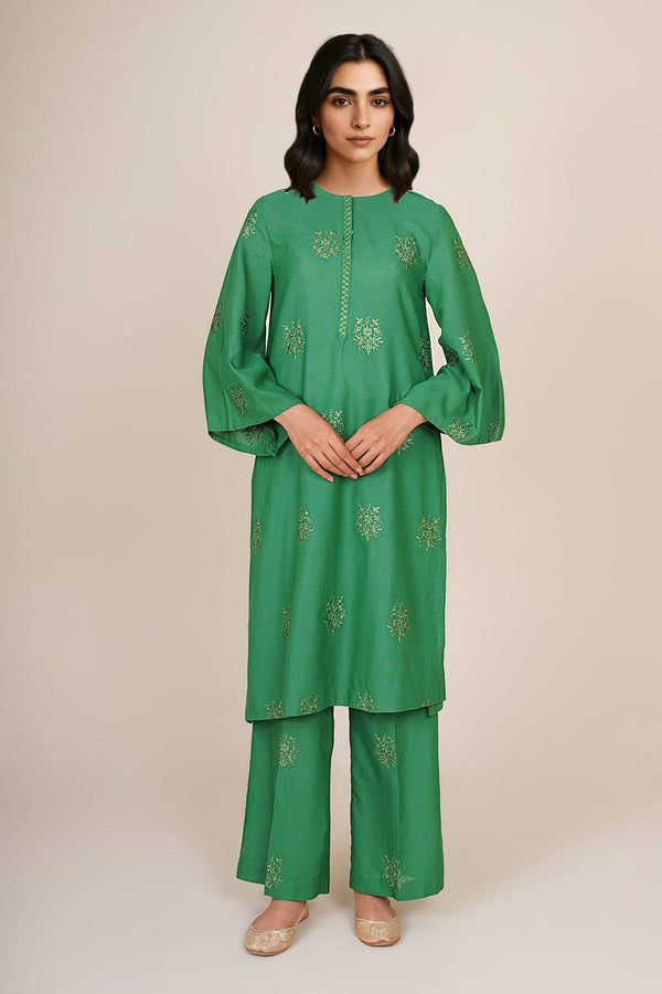 2 Piece - Embroidered Cotton Karandi Suit - KPW25-P3758
