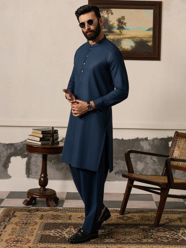Blue Blended Kameez Shalwar - AL-KS-3268