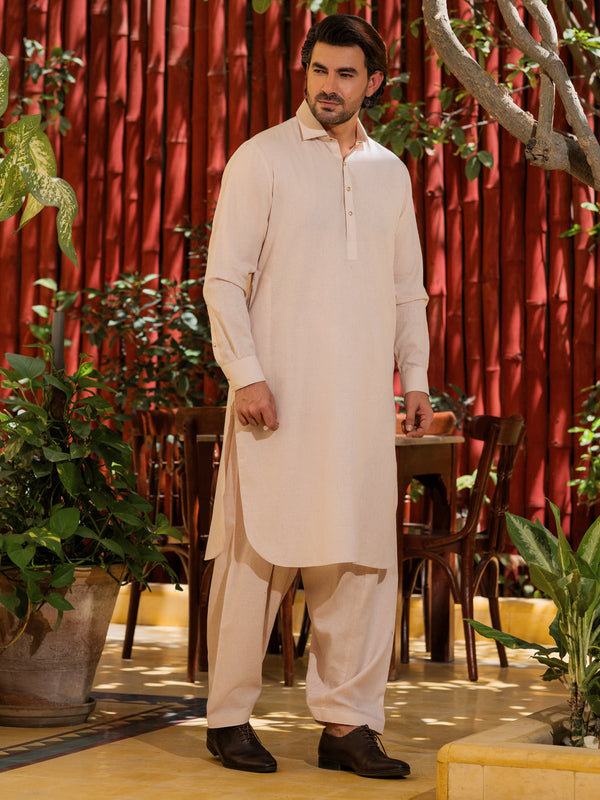 Tea Pink Blue Blended Kameez Shalwar - ALWA-KS-551