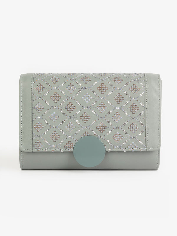 Sequin Embroidered Clutch