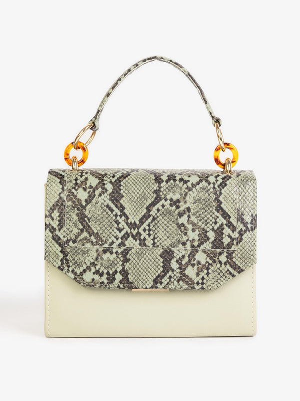 Two-tone Textured Handbag