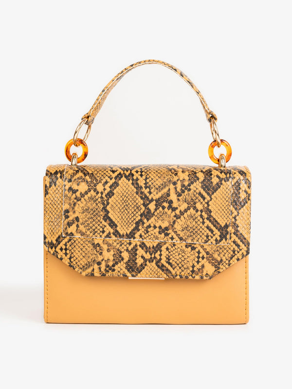 Two-tone Textured Handbag