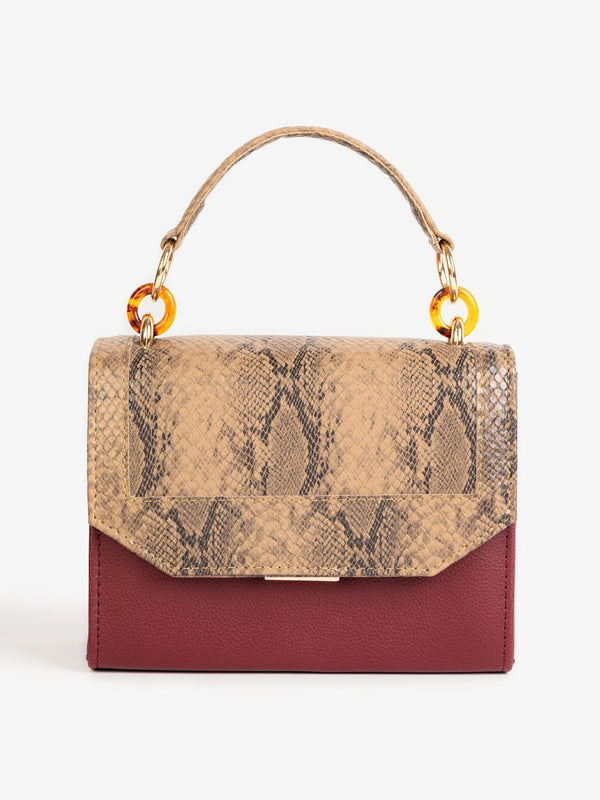 Two-tone Textured Handbag