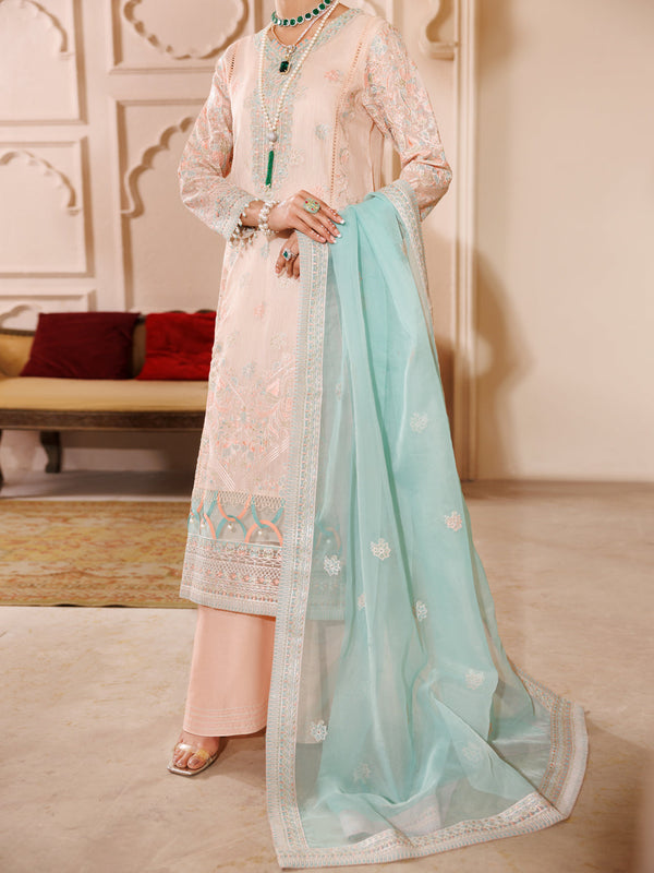 Light Pink Stripe Khaddi 3Pc Formal Stitched - AL-3PS-LS-456
