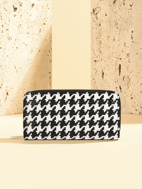 Houndstooth Textured Wallet