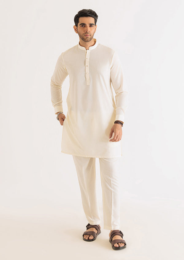 Cream-Blended-Kurta Trouser - (M25KPS2018)