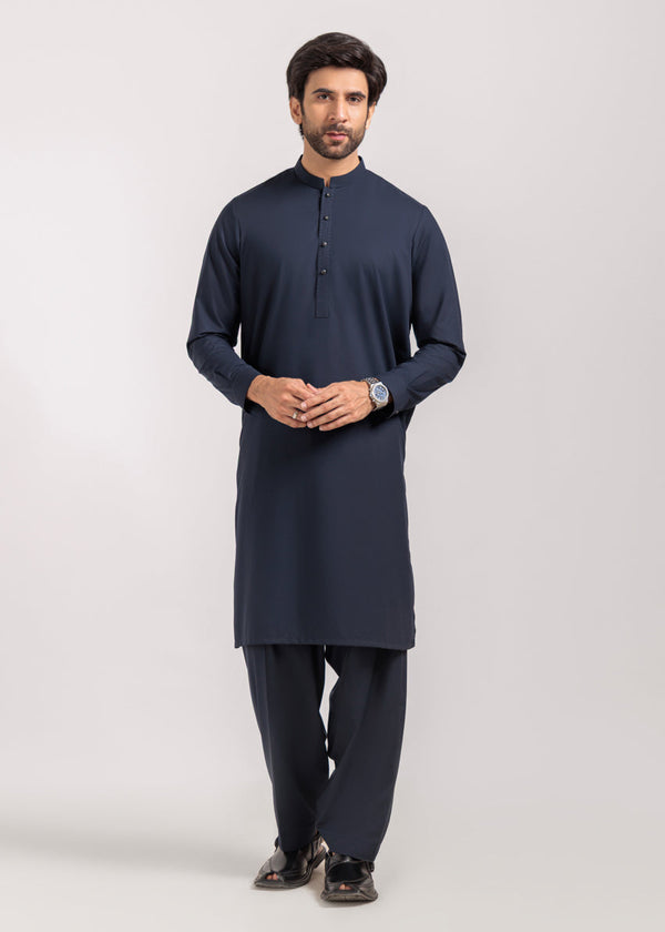 N-Blue-Blended-Kurta Shalwar - (M25KSS1012)