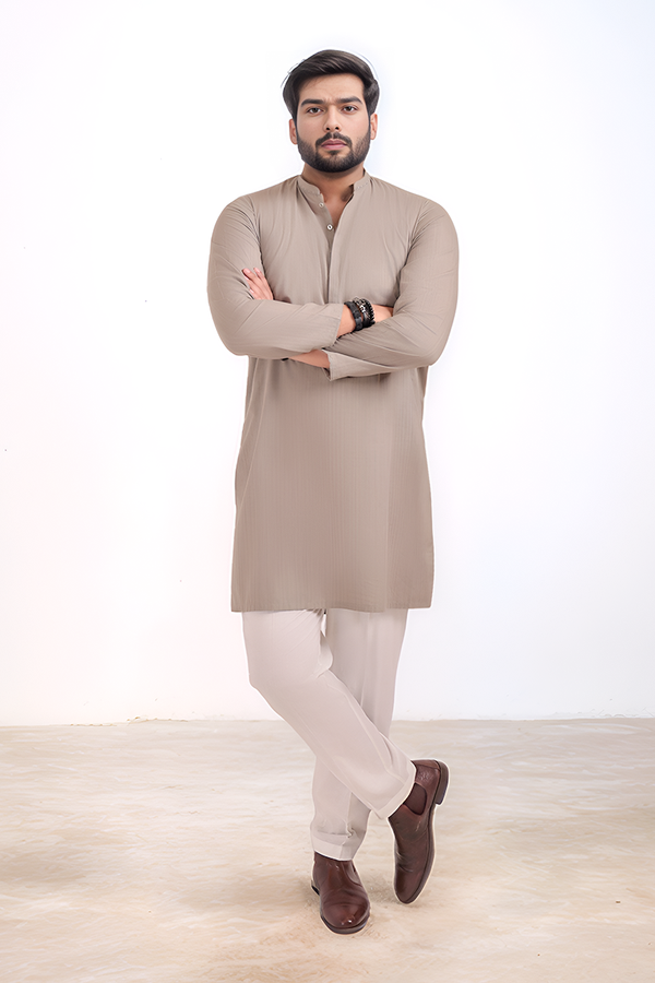 S-Green-Cotton Fancy-Kurta - (M25KUE1039)