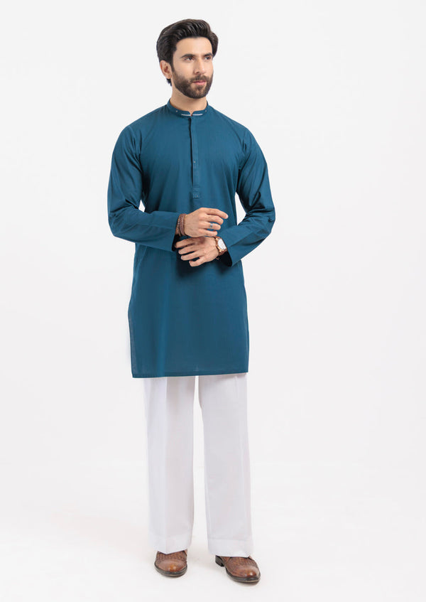 D-Teal-Cotton-Kurta - (M25KUS1006)