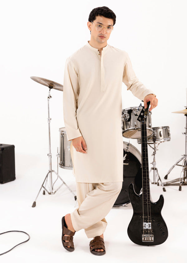 Cream-Blended-Shalwar Suit - (M25SSE2058)