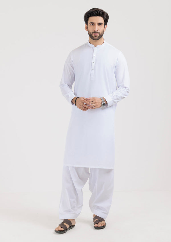 White-Cotton-Shalwar Suit - (M25SSE2096)